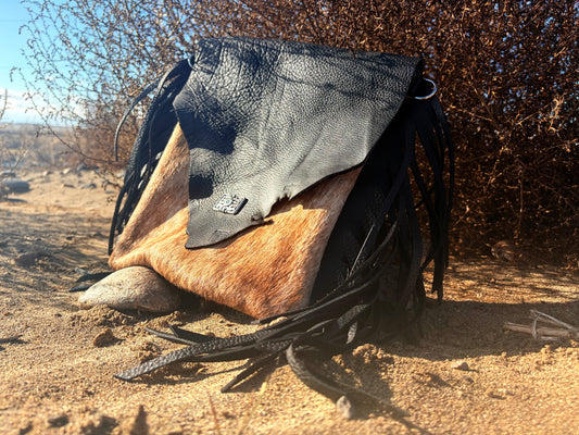 Hair-On Hide Purse with Concho