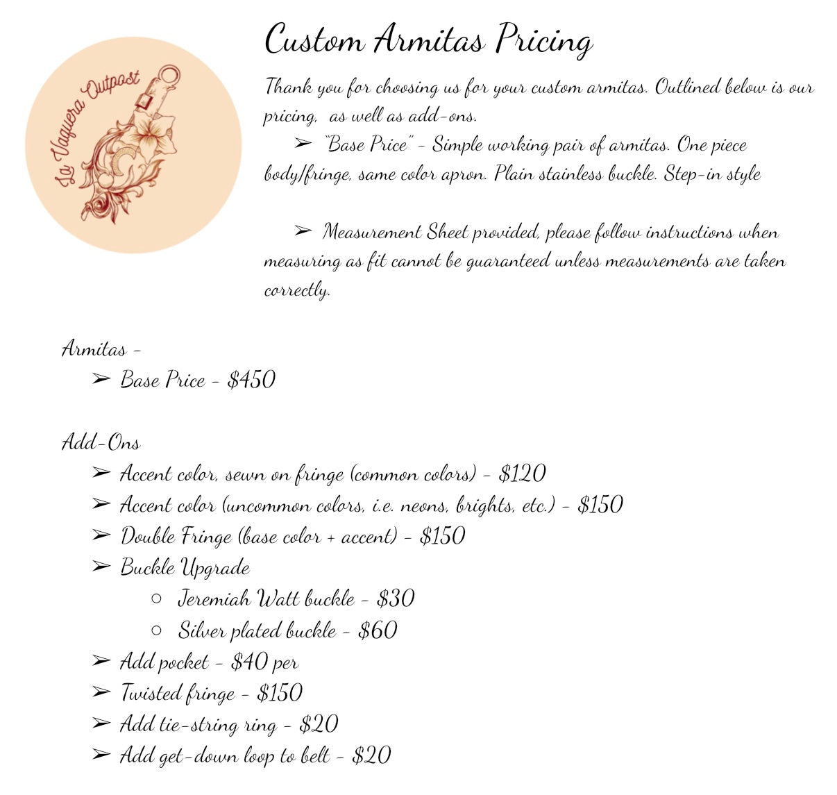 Custom Armitas (Deposit)